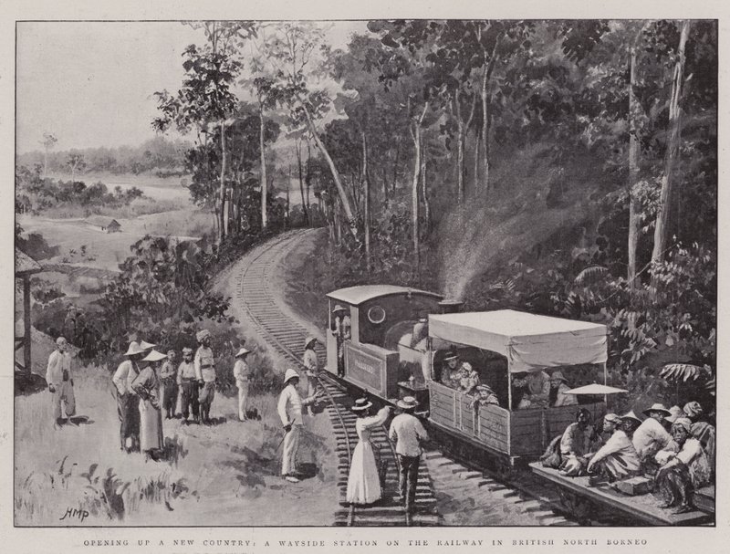 Opening up a New Country, a Wayside Station on the Railway in British North Borneo by Henry Marriott Paget