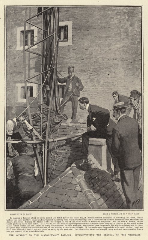 The Accident to the Santos-Dumont Balloon, Superintending the Removal of the Wreckage by Henry Marriott Paget