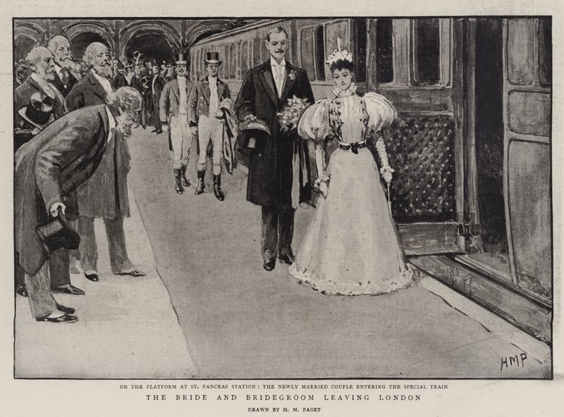 The Bride and Bridegroom Leaving London by Henry Marriott Paget