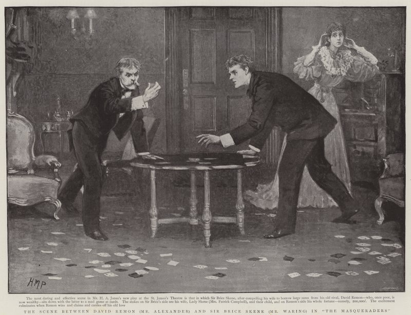 The Scene Between David Remon and Sir Brice Skene in the Masqueraders by Henry Marriott Paget