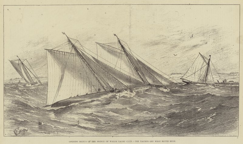 Opening Match of the Prince of Wales Yacht Club, the Yachts off West Blyth Buoy by Henry Spernon Tozer