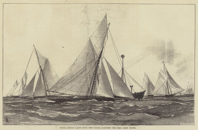 Royal London Yacht Club, the Yachts rounding the Nore Light Vessel by Henry Spernon Tozer