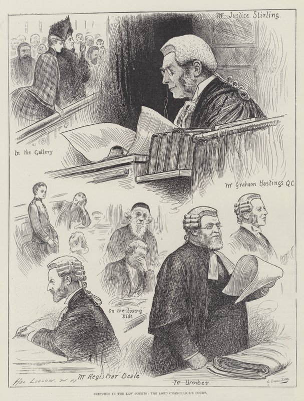 Sketches in the Law Courts, the Lord Chancellor