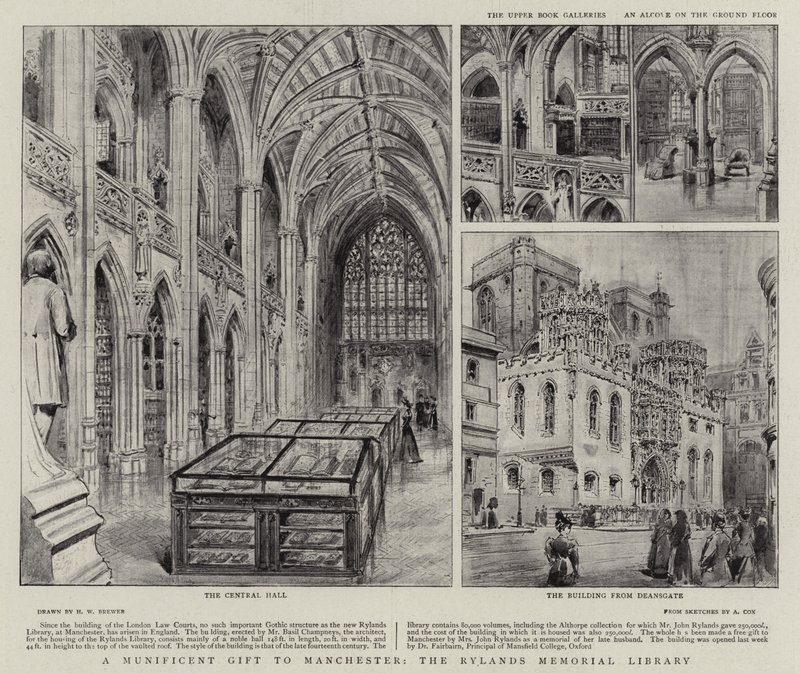 A Munificent Gift to Manchester, the Rylands Memorial Library by Henry William Brewer