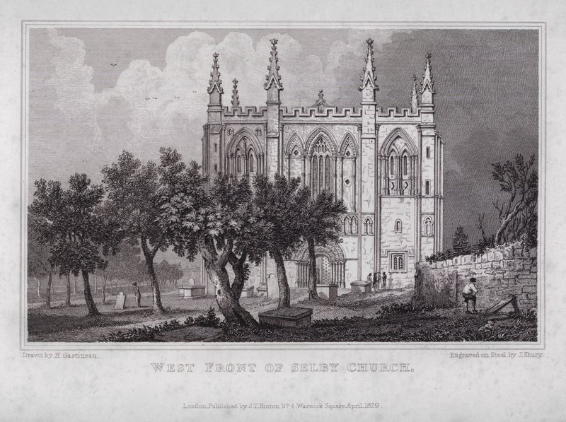 West Front of Selby Church by Henry (after) Gastineau