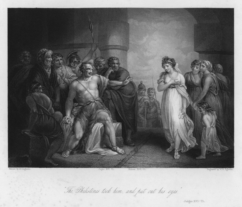 Samson and Delilah, Judges XVI, 21 by Henry (after) Singleton