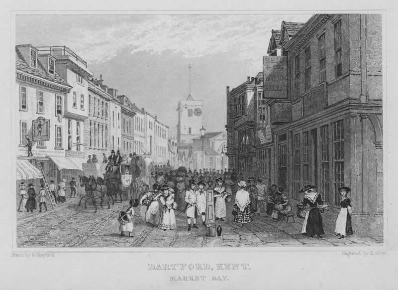 Market day, Dartford, Kent by Henry Adlard