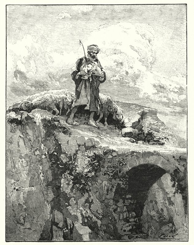 Bridge without a parapet over the Jordan by Henry Andrew Harper
