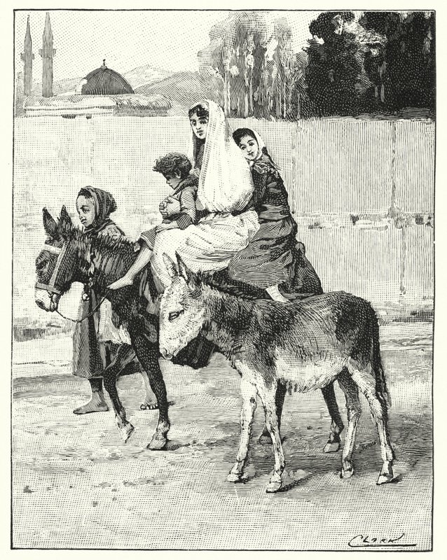 Several persons riding upon an ass by Henry Andrew Harper