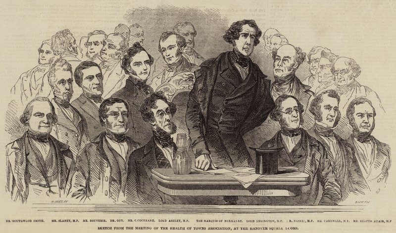 Sketch from the Meeting of the Health of Towns Association, at the Hanover Square Rooms by Henry Anelay