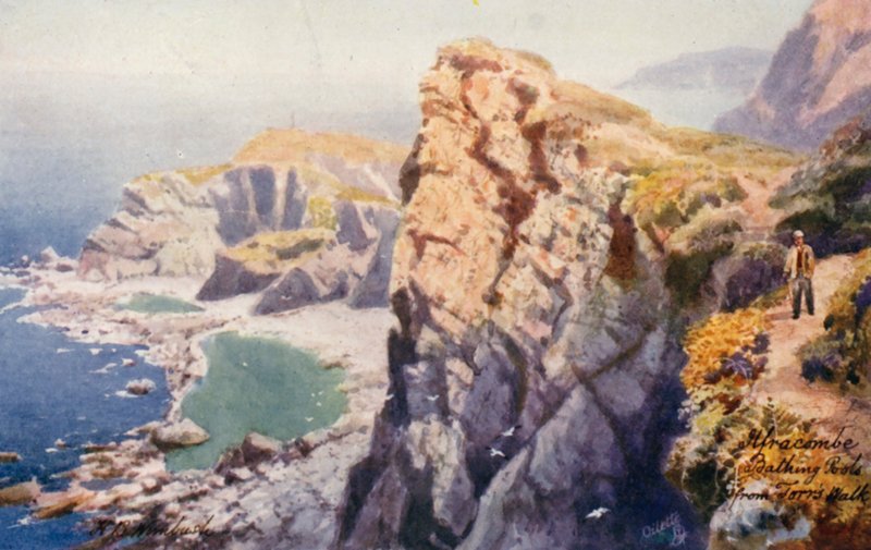 Bathing Coves, from Torrs Walk, Ilfracombe by Henry B. (after) Wimbush