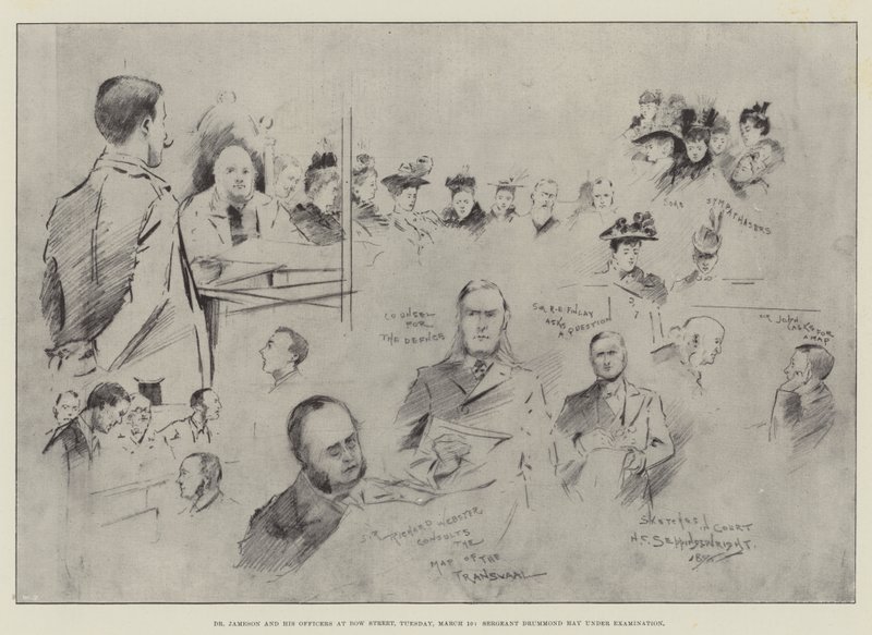 Dr Jameson and his Officers at Bow Street, Tuesday, 10 March, Sergeant Drummond Hay under Examination by Henry Charles Seppings Wright