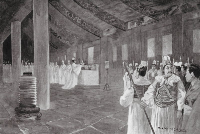 Removing a Tablet from a Confucian Temple by Henry Charles Seppings Wright
