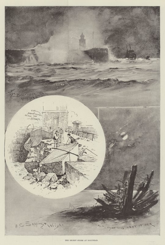The Recent Storm at Holyhead by Henry Charles Seppings Wright