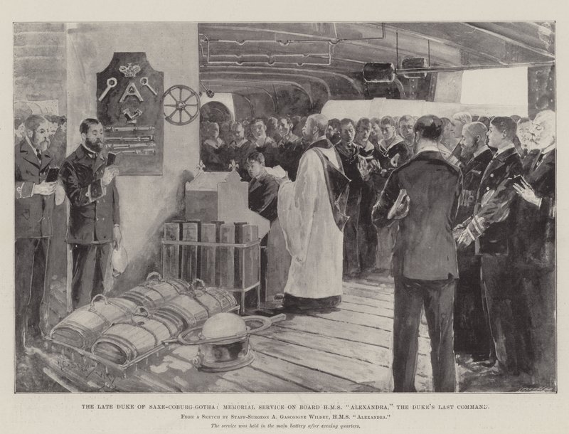 The Late Duke of Saxe-Coburg-Gotha, Memorial Service on Board HMS Alexandra, the Duke