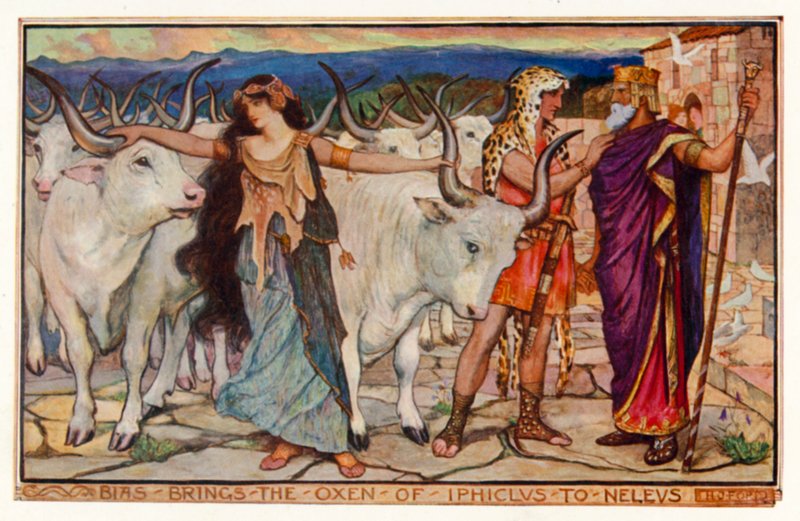 Bias brings the oxen of Iphiclus to Neleus by Henry Justice Ford
