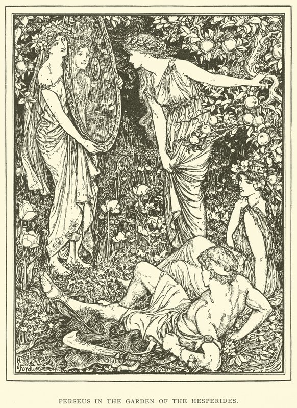 Perseus in the Garden of the Hesperides by Henry Justice Ford