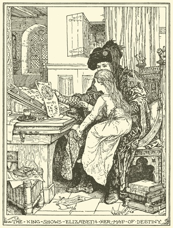 The King Shows Elizabeth Her Map of Destiny by Henry Justice Ford