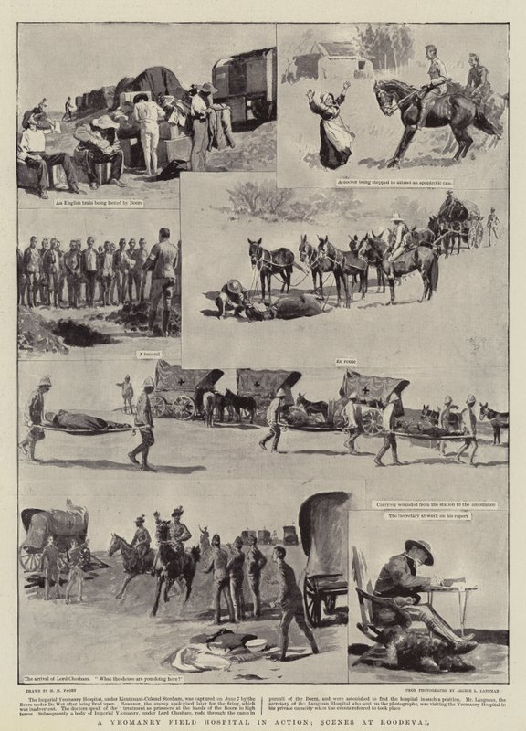 A Yeomanry Field Hospital in Action, Scenes at Roodeval by Henry Marriott Paget