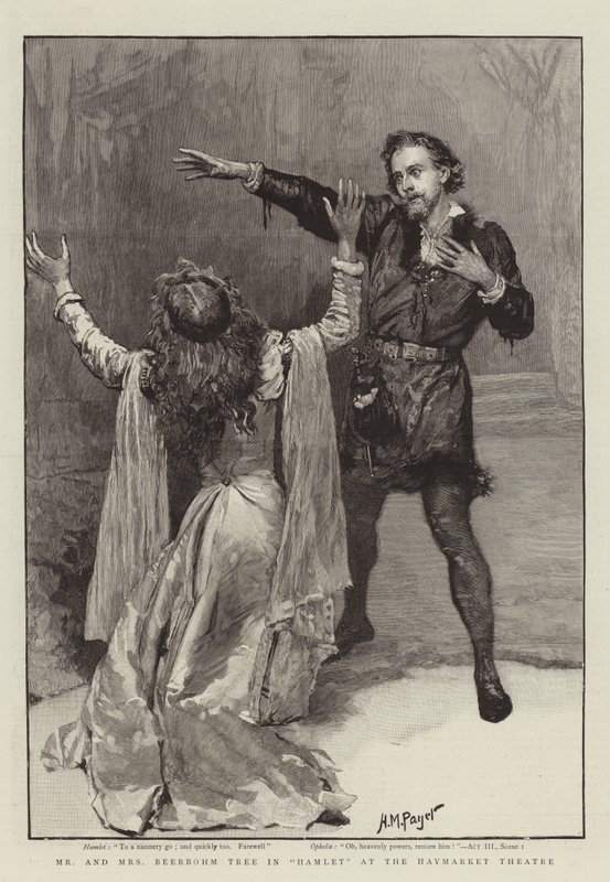 Mr and Mrs Beerbohm Tree in Hamlet at the Haymarket Theatre by Henry Marriott Paget