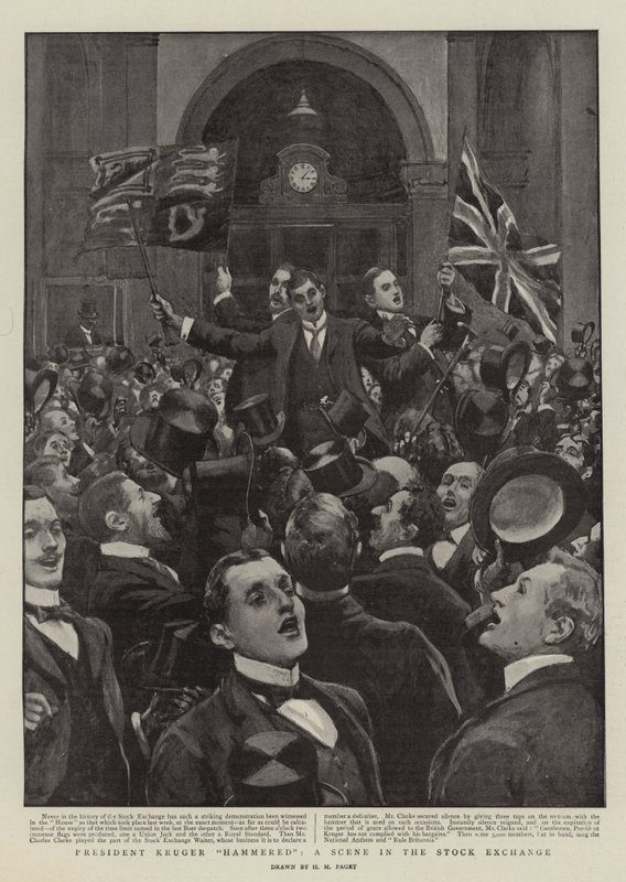 President Kruger Hammered, a Scene in the Stock Exchange by Henry Marriott Paget