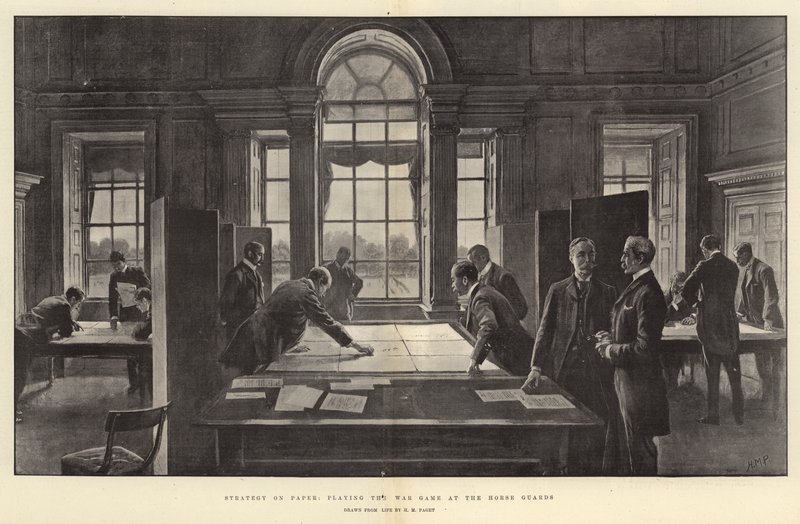 Strategy on Paper, playing the War Game at the Horse Guards by Henry Marriott Paget