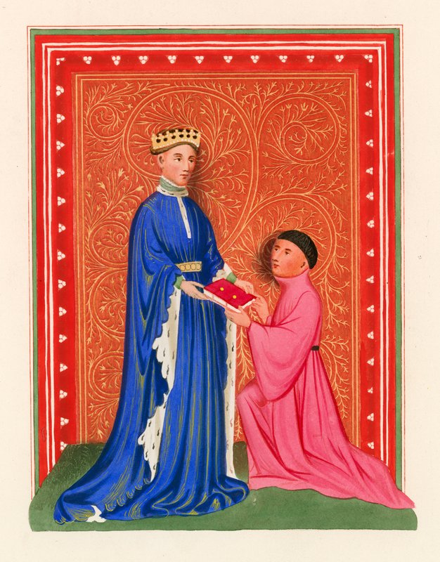 Occleve Presenting his Book to Henry V, c.1410 by Henry Shaw