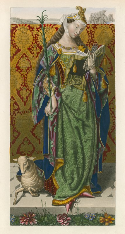 Saint Agnes, c 1520, from a Picture by Lucas van Leyden by Henry Shaw