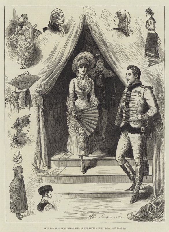 Sketches at a Fancy-Dress Ball at the Royal Albert Hall by Henry Stephen Ludlow