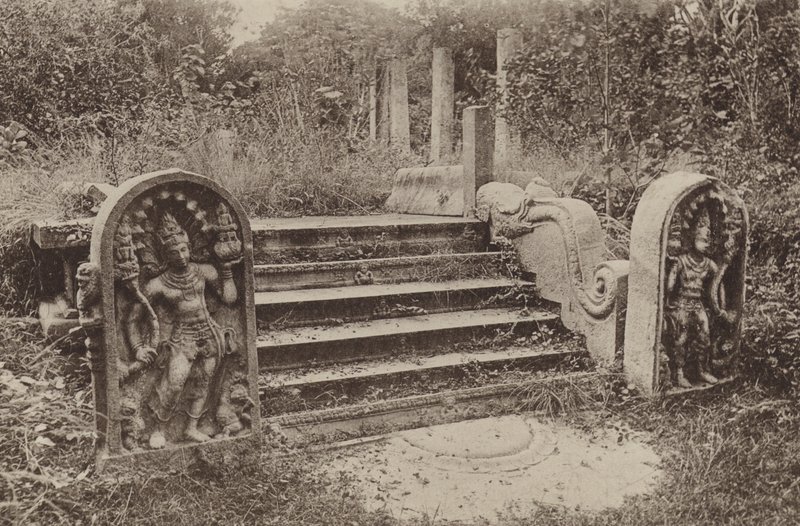 Ruined Cities of Ceylon: Moonstone, Guardstones, and Steps by Henry W. Cave