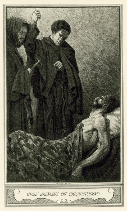 The White Devil by John Webster: The Death of Brachiano (lithograph) by Henry Weston Keen