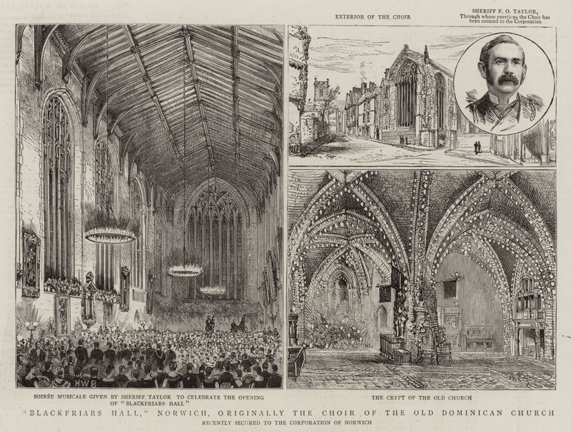Blackfriars Hall, Norwich, originally the Choir of the Old Dominican Church by Henry William Brewer