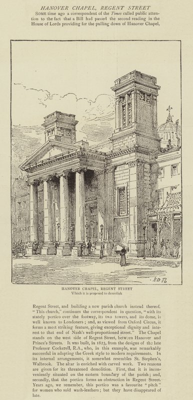 Hanover Chapel, Regent Street by Henry William Brewer