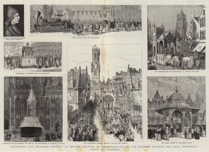 Historical and Religious Pageant at Bruges, Belgium, in Commemoration of the Blessed Charles the Good, Thirteenth Count of Flanders by Henry William Brewer