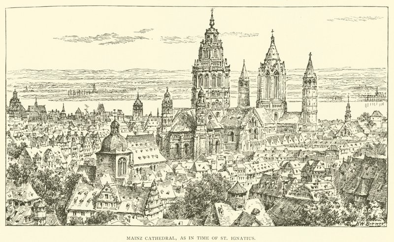 Mainz Cathedral, as in time of St Ignatius by Henry William Brewer