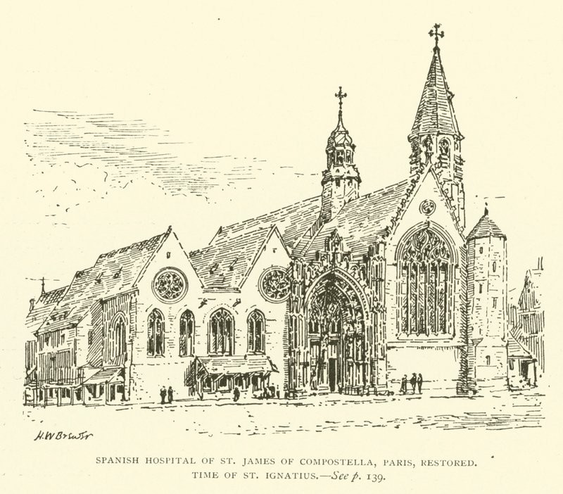 Spanish Hospital of St James of Compostella, Paris, Restored, Time of St Ignatius by Henry William Brewer