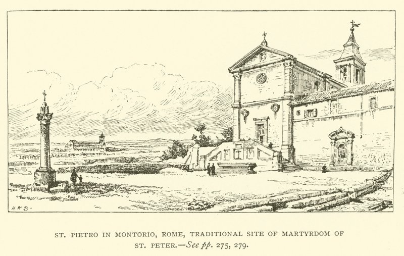 St Pietro in Montorio, Rome, traditional site of Martyrdom of St Peter (engraving) by Henry William Brewer