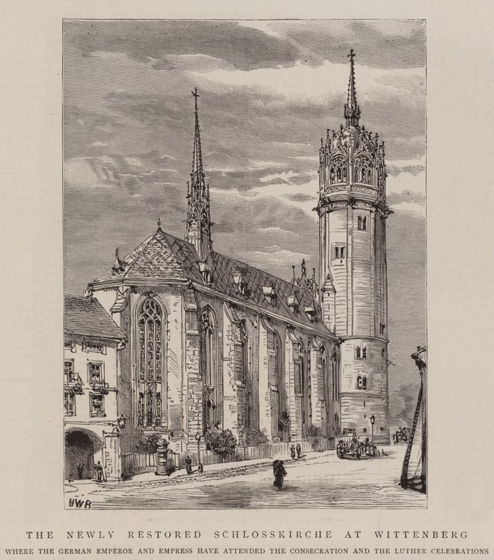 The Newly Restored Schlosskirche at Wittenberg by Henry William Brewer