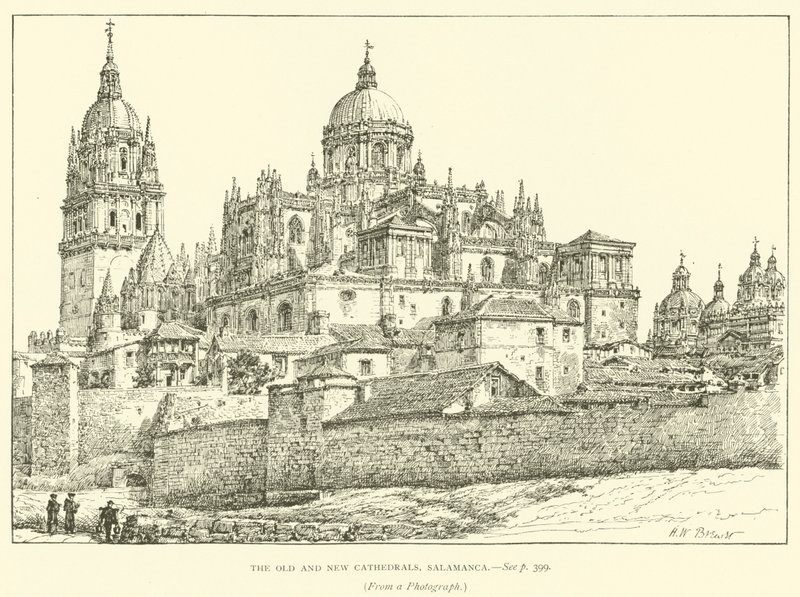 The Old and New Cathedrals, Salamanca by Henry William Brewer