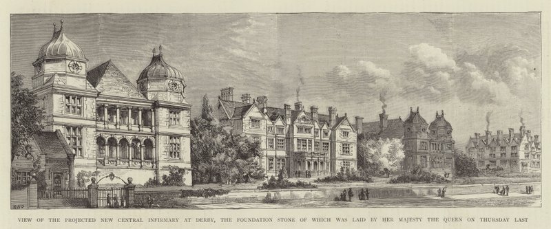 View of the Projected New Central Infirmary at Derby, the Foundation Stone of which was laid by Her Majesty the Queen on Thursday Last by Henry William Brewer