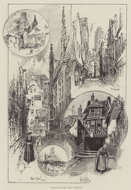 Rambling Sketches, Rouen, Normandy by Herbert Railton