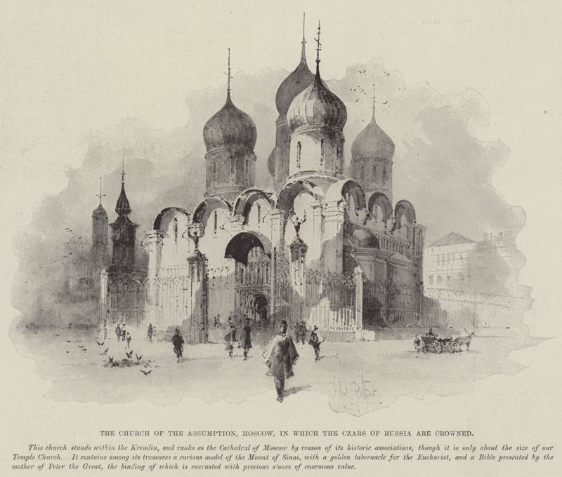 The Church of the Assumption, Moscow, in which the Czars of Russia are crowned by Herbert Railton