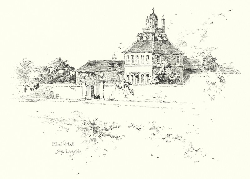Elral Hall, near Lichfield by Herbert (after) Railton