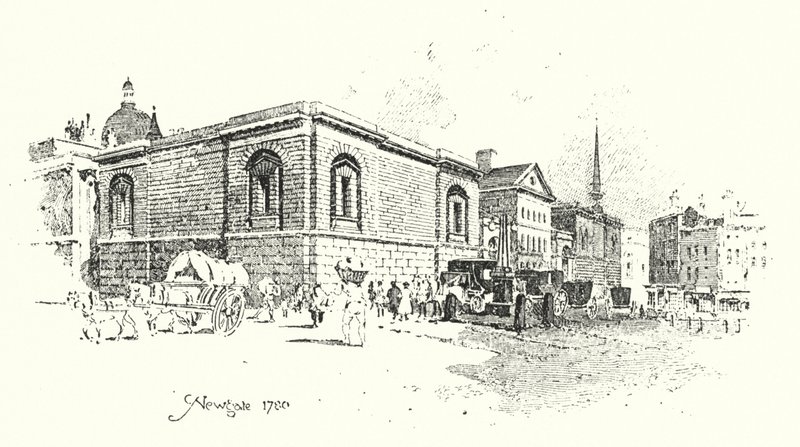 Newgate, London by Herbert (after) Railton