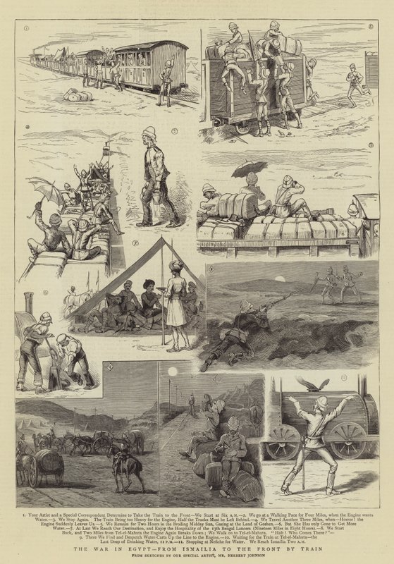 The War in Egypt, from Ismailia to the Front by Train by Herbert Johnson