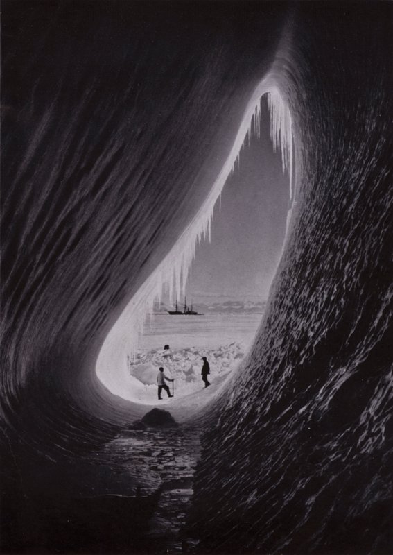 Grotto in an Iceberg; Terra Nova in the Distance by Herbert Ponting