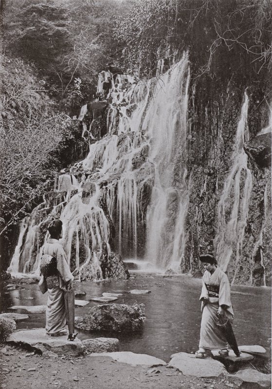 The Waterfall of Falling Jewels at Yumoto by Herbert Ponting