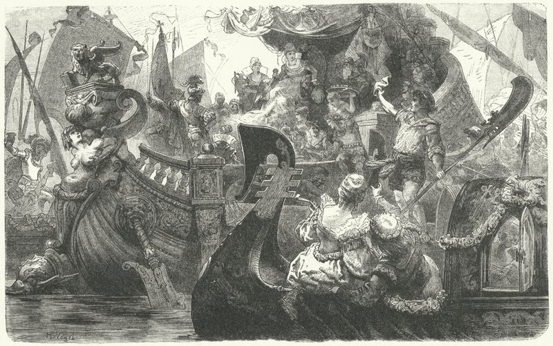 Catherine Cornaro Setting Sail from Venice to Become Queen of Cyprus, 1472 by Hermann Vogel