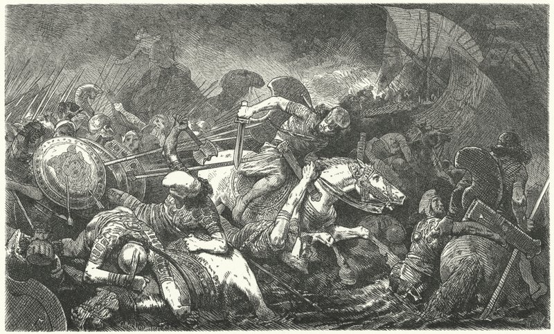 Flight of the Persians after the Battle of Marathon, 490 BC by Hermann Vogel