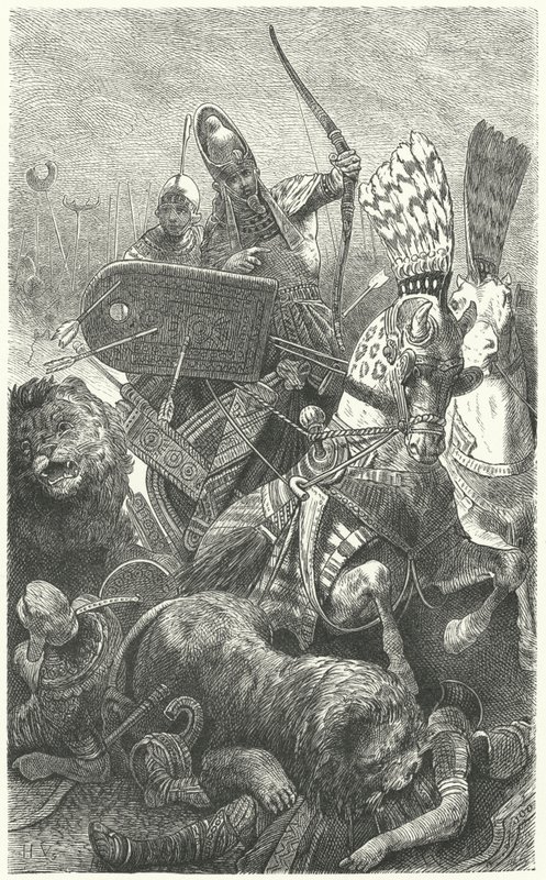 Ramesses the Great at the Battle of Kadesh, 1274 BC by Hermann Vogel
